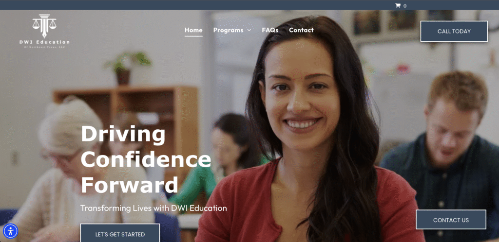 DWI education website demonstrating web design services