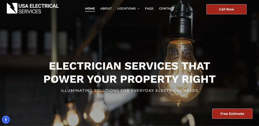 USA Electrical Services website screenshot