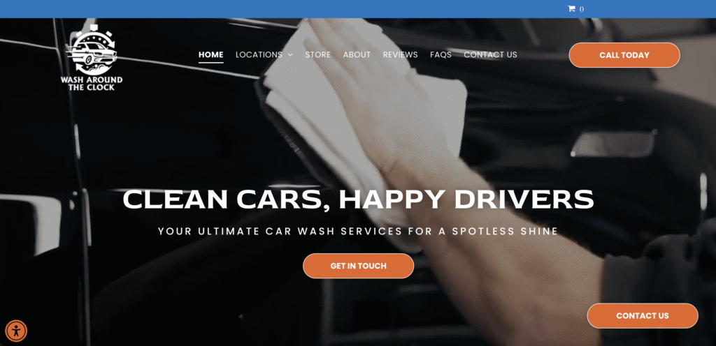 Wash Around The Clock website screenshot